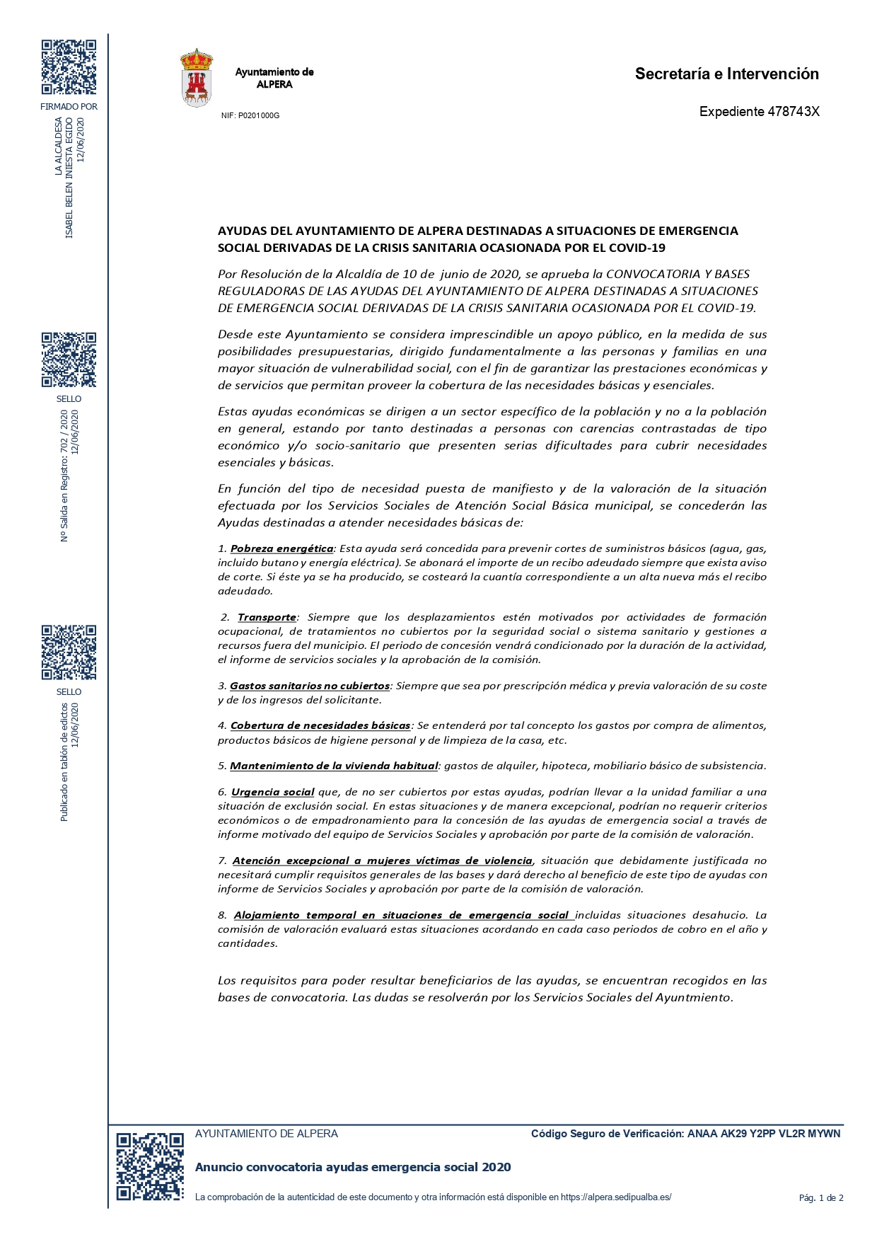 Anuncio convocatoria ayudas emergencia social 2020 page 0001